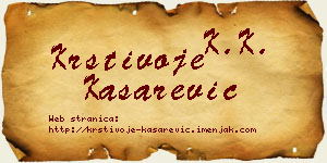 Krstivoje Kašarević vizit kartica